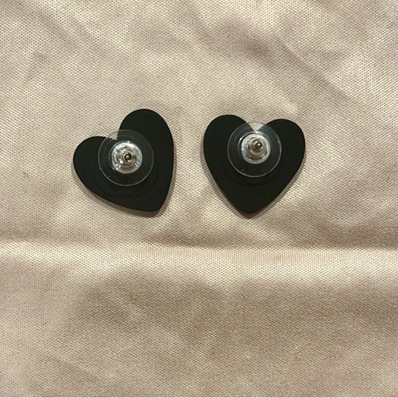 Heart Shaped Stud Earrings - Picture 2 of 4